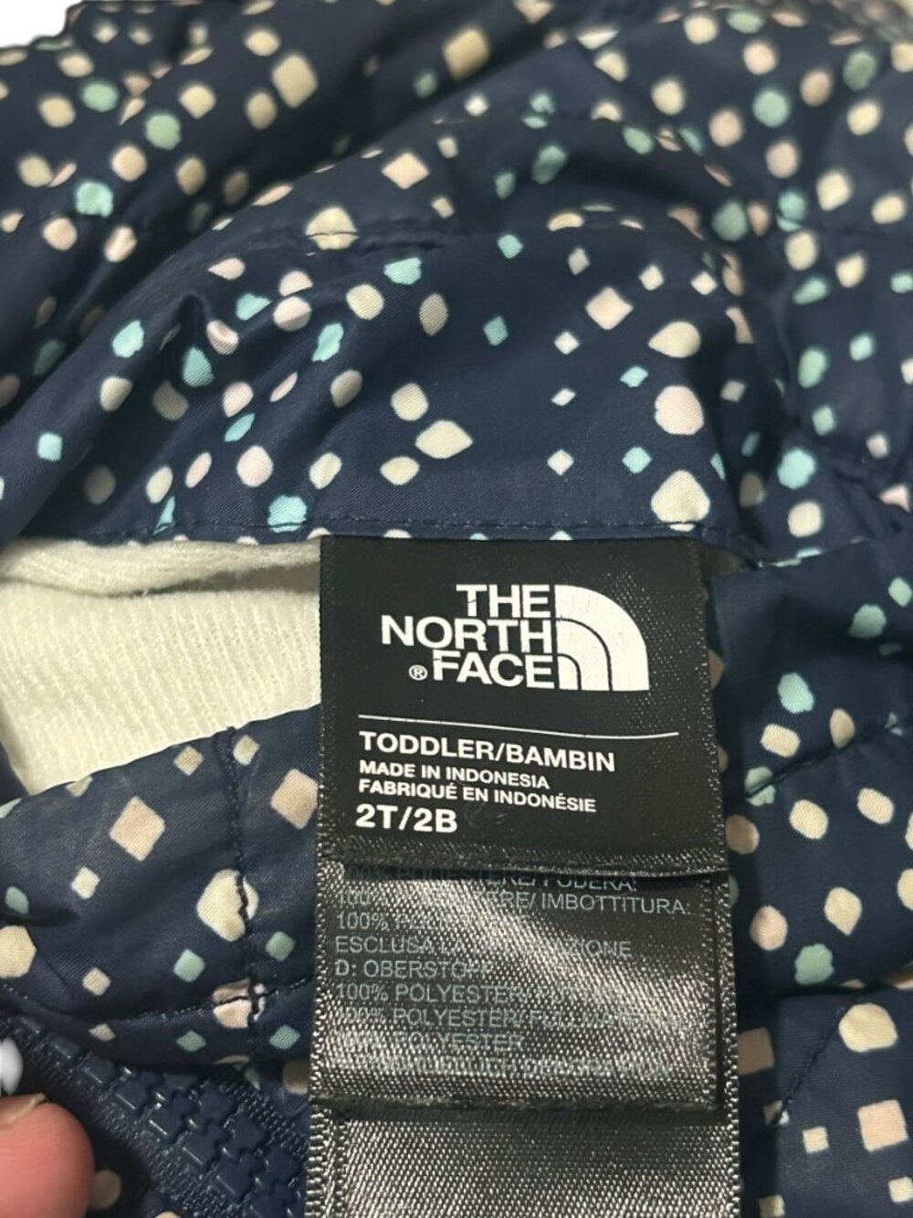 The North Face Toddler Hooded Jacket Navy Blue - Picture 4 of 5